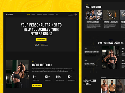 Fitness Trainer Platform | Trainer page | Landing page app coaching courses design exercise fitness gym landing landing page programs sport trainer training ui ux web webdesign website workout