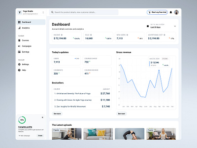 Pro Dashboard: Online Course Sales Overview dashboard platform product product design saas sales sales platform web design