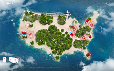 Casa Bacardi Festival Map bacardi color interactivemap island map mobile moder uxui