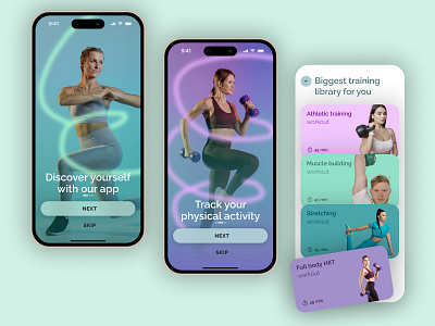 Fitness mobile app app concept design fitnes mobileapp ui uiux ux