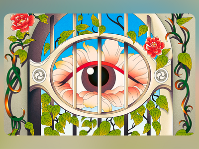 Prison Eyes abstract ai art art design art illustration blooming botanic character digital art eyes floral flower greenery illustration illustrator look nature plant prison vector