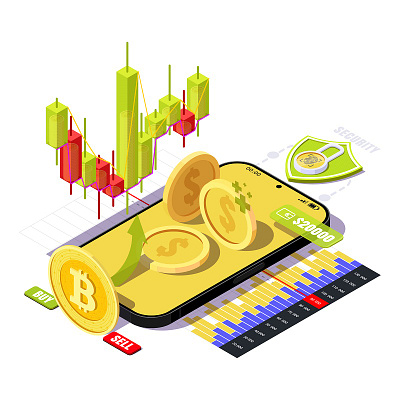 Bitcoin crypto trading branding cartoon concept design graphic graphic design illustration isometric vec vector web