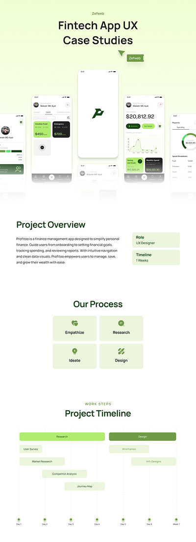 Profitoo- Fintech App UX Case Studies app design budget management case studies digital finance figma figma designer financial app goals tracking interactive graphs intuitive navigation minimalist ui mobile application personal finance profitoo reports dashboard responsive layout spending insights uiux design user centered design visual hierarchy