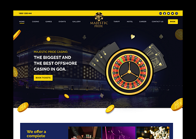 Seamless Journey into Luxury and Gaming bids bookings casino games gaming landing page lux luxury money rich thrill tickets ui design uiux designer ux