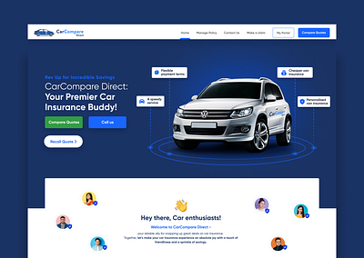 Your Go-To Buddy for Car Insurance agency car car insurance insurance insurance providers insurers landing page provider ui design uiux ux designers vehicle