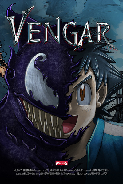 Vengar crossover fanart gangar illustration marvel movie pokemon poster symbiote venom