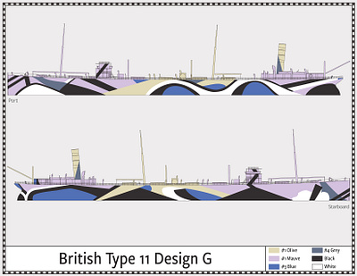 British Type 11, Design G - Dazzle Camouflage - 1917 camouflage dazzle illustration