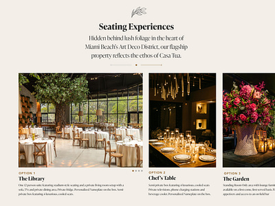 Luxury Dinning Experience cards clean inspo luxury modern products uxui webdesign