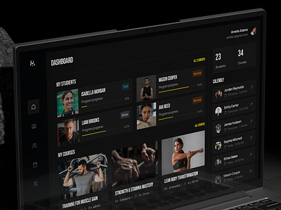 Fitness Trainer Platform | Trainer page | Coach dashboard application coaching courses dashboard design exercises fitness gym programs sports trainer training ui ux web design website workouts