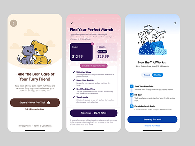 Paywall Designs for Mobile Apps- Light Mode appdesign designsystem lightmodeui mobileappdesign mobileui paywalldesign paywallinterface plans subscription uiux visual design