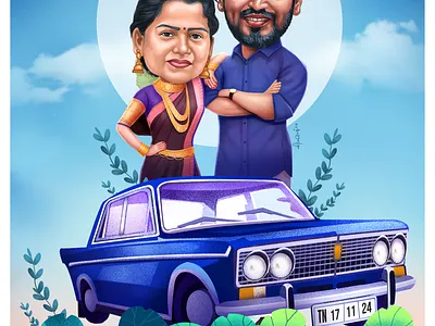 Wedding Caricature caricature digital art digital artist digital painting illustration kalyanam marriage caricature tamil marriage tamil traditional trending wedding caricature
