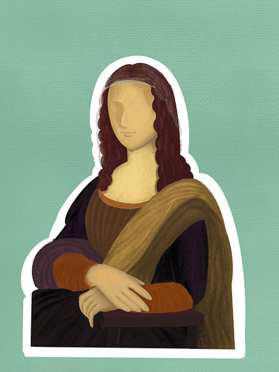 Mona Lisa design digital art illustration minimal painting procreate vector