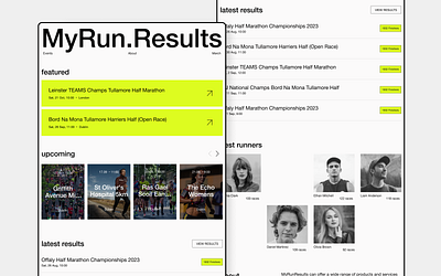 Runner's site | Home page concept graphic design ui web