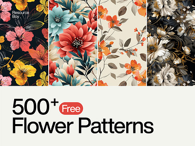 Flower Seamless Patterns assets download floral flower flower pattern free free assets free pattern freebie freebies graphic design pattern rb resourceboy seamless watercolor