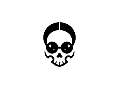 Cool Skull Logo ( Logo Forsale ) bone cool design entertainment icon logo logo design logodesign minimal minimalist logo playful retro skeleton skull skull logo spooky