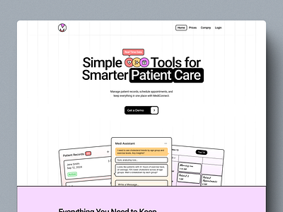 MediConnect - SaaS Landing Page benefits branding design faq feature footer illustration landing page product saas ui uiux user experience user interface userinterface ux web design website