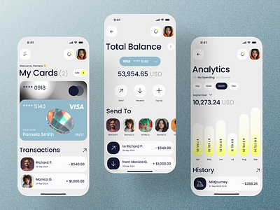 Bank Mobile App | Daily UI Challenge bank bank ui bankui dailychallenge dailyui finance fintechdesign mobile app mobile bank mobilebankingapp modern ui ui uichallenge ux uxdesign