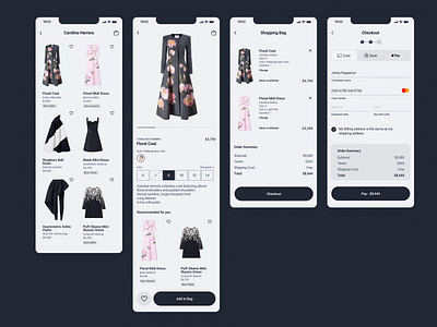 Online Fashion Retailer App app checkout ecommerce fashion product grid single product uxui