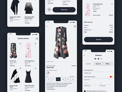 Online Fashion Retailer App app checkout ecommerce fashion product grid single product uxui