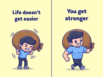 Reminder 💪💪 body branding cartoon character cute doodle flat gym icon illustration life logo man motivation people quotes strong typhography working