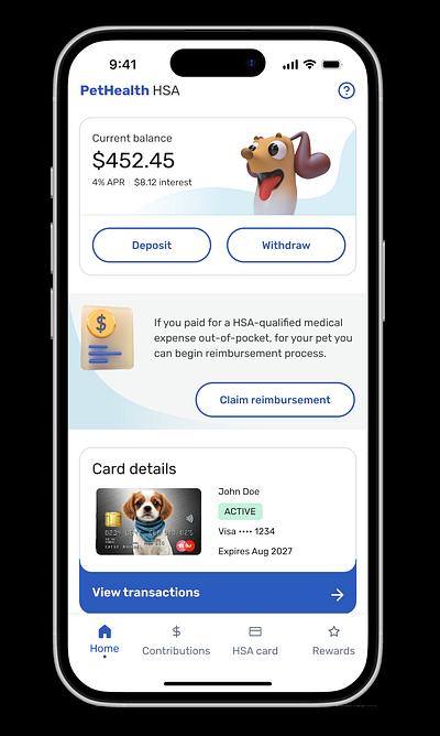 PetHealth HSA 3d branding ui