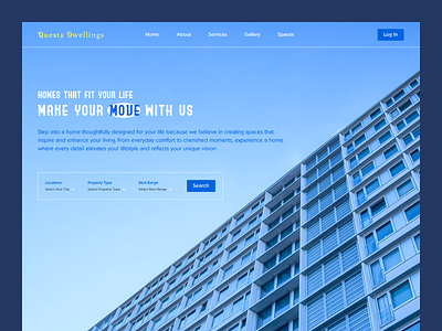 Questa dwellings - real estate website design apartment building daily ui elegant house iqra khanmohammadiqra landing page property real estate real estate agency real estate website realestate realtor residence ui ui design ui trends ux website