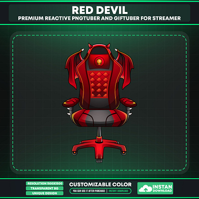 Streamer Gear Vtuber Accessories with Demonic Theme vtuber room decor