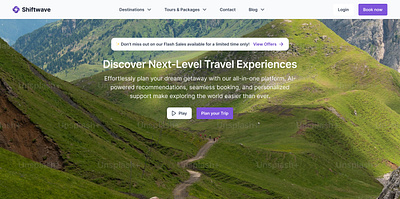 Stunning Hero Section Design for Travel & Accommodation Booking autolayout branding ctabuttons design figmadesign hero section design illustration responsivedesign tourism ui uidesign uxdesign website template