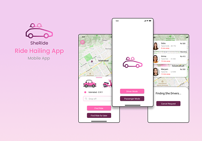 Ride Hailing App graphic design mobile app ui uiux