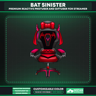 Vtuber Accessories Red Chair - Stream Decoration vtuber room decor