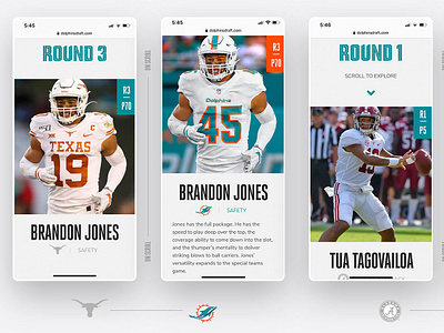 NFL Draft 2020 american football draft football miami miami dolphins nfl on scroll animation sport ux ui webdesign