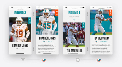 NFL Draft 2020 american football draft football miami miami dolphins nfl on scroll animation sport ux ui webdesign