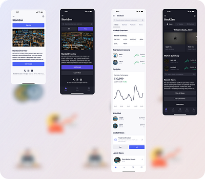 StockZen - A stock trading platform. figma ui ux designing