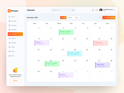 Service Management (Calendar) agency management calendar clean dashboard day designer month my work service management task management tasks uiux webapp week