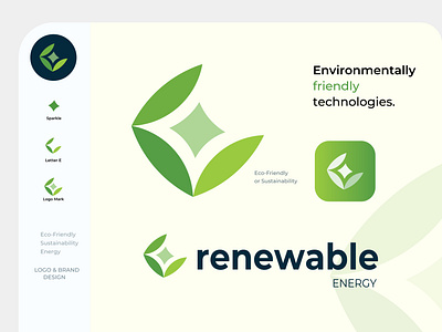 Renewable energy - Eco-friendly Technology Logo 3d abstract logo branding crypto design e letter eco friendly energy energy graphic design icon identity logo logo design logotype modern logo renewable energy sustainable technology unique logo visual mark