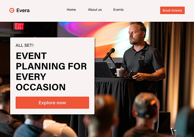 Event planning services platform landing page design event planning figma landing page platform ticket booking ui ux website design