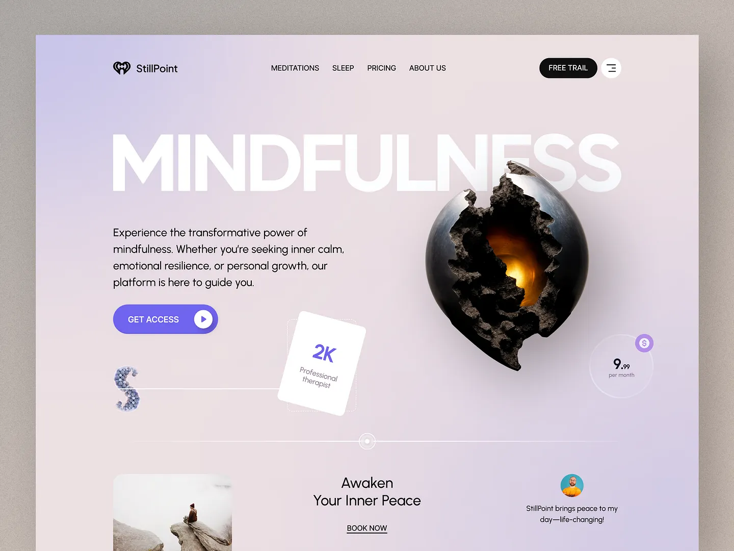 Transformative Meditation Website Design for Mindfulness