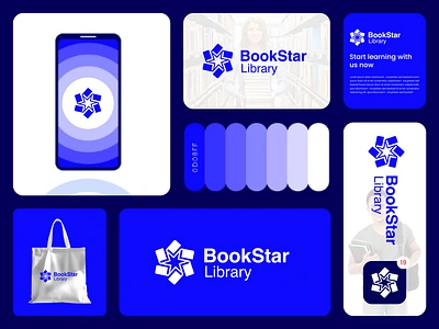 BookStar library education school college university logo academy app apps logo branding college design education graphic design illustration library logo logo design school ui university vector