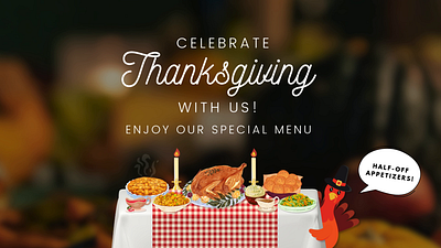 Thanksgiving Special Menu Template Design animated canva design finch graphic design holiday illustration presentation