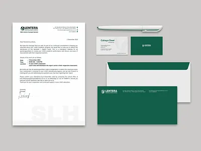 SLH Visual Identity branding business card canva company visual design envelope graphic design letterhead sekolahlenteraharapan simple design stitch stationary visual identity