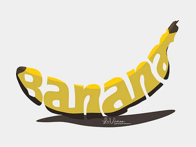 Banana Typography Art banana illustator typography