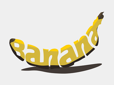 Banana Typography Art banana illustator typography