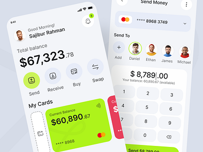 Wallet App UI Design app design app designer app ui design app ui ux design banking app design design figma uiux mobile app mobile banking app mobile banking app design payment app design sajibur rahman sajiburuxui wallet app design wallet app ui