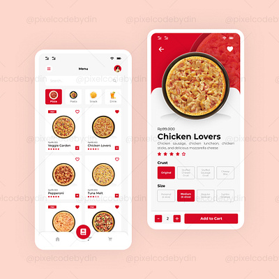 🍕 Pizza Ordering App - Mobile App Design appinterface cleandesign design designthinking mobileappdesign ui uidesign uiuxdesign userexperience userfriendlydesign userinterface uxdesign