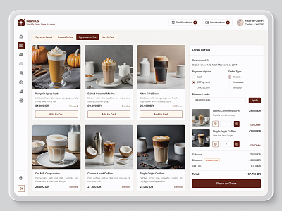 BeanPOS: A Seamless Point-of-Sale for Coffee Shops branding coffeeshopdesign designexploration figmadesign posdesign ui uiux uxcasestudy