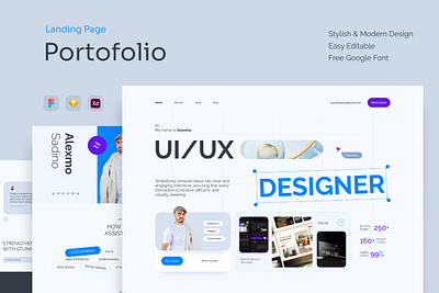 Alexmo - UIUX Designer Personal Website Landing Page agency ai design personal website ui