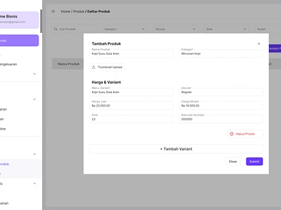 Product Management - Add Feature for SaaS POS add product feature auto layout branding dashboard dekstop design dribbble figma modal portfolio pos product management responsive saas size spacing ui uiux ux