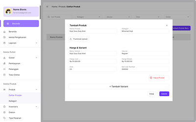 Product Management - Add Feature for SaaS POS add product feature auto layout branding dashboard dekstop design dribbble figma modal portfolio pos product management responsive saas size spacing ui uiux ux