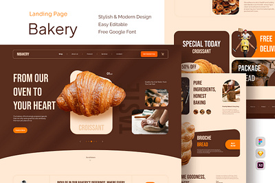 Nibakery - Bakery Shop Landing page bakery creative display product e commerce product sale shop ui