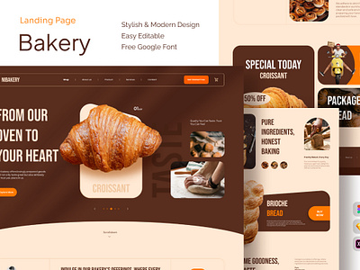 Nibakery - Bakery Shop Landing page bakery creative display product e commerce product sale shop ui